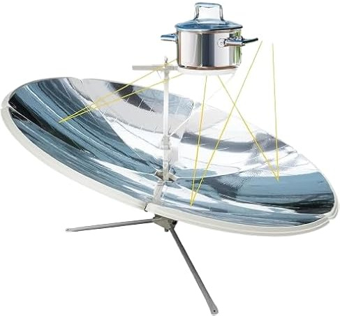 Fornello solare parabolico | Forno da esterno pieghevole ad alta potenza | Portatile per campeggio, emergenza e vita ecologica