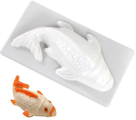 Generisk 3 D Koi-fiskform – 15 cm kaka chokladform, riskaka bakform | kreativ dessertform för hemlagade kakor, choklad, pudding, mousse, bakning, kökstillbehör