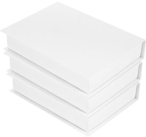 Sewroro Faux Livres Décoratifs Lot de 3 Blancs Design Élégant en Papier Léger et Portable pour Décoration de Table Basse ou Studio