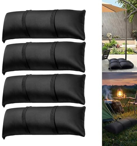 4 pesas rellenables de arena, peso base para paraguas, saco de arena, Oxford 600d resistente a la intemperie, bolsas de arena rellenables para sombrilla de jardín, cenador, exterior, terraza, jardín