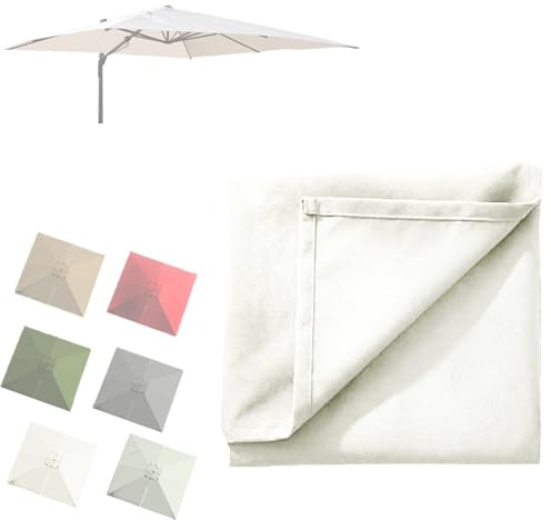 ZIUSFAC Cubierta De Repuesto para Sombrilla En Voladiza Tela De Recambio para 8 Varillas Sombrilla De Repuesto 8 Varillas Tela De Repuesto para Parasol Excentrico(Beige,400x300cm (13x9.8ft))