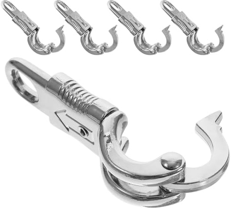 TOKIDNY 5 St Snabbkoppling Hästtack Panic Hook i Zinklegering Robust Equestrian Snap Hook med Enkel Enhandshantering för Ledrep Stall och Transport Lättviktig och Hållbar