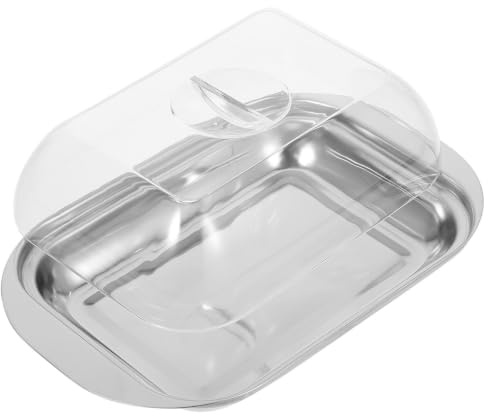 IMIKEYA Caja de Mantequilla Rectangular con Tapa de Acero Inoxidable Diseño Clásico y Resistente que Previene Mezcla de Sabores para Cocina Adecuado Hogar