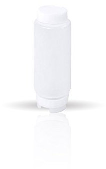 Kerafactum® - Quetschflasche für Majo Dressing Shaker Senf Imbiss Squeezeflasche Nachfüllflasche Dosierflasche Garnierflasche Bottle weiß 500 ml – beidseitig befüllbar !