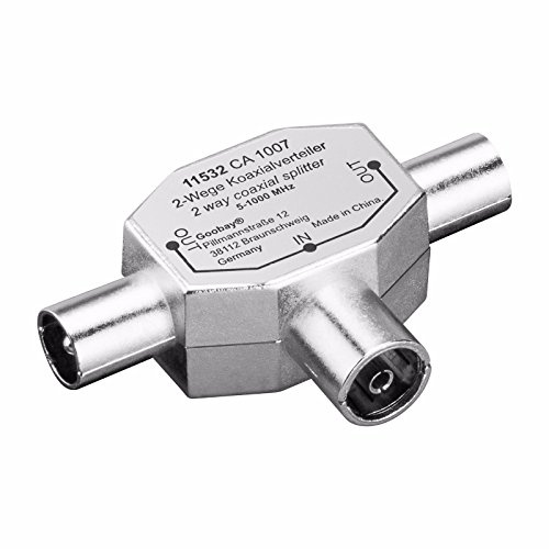 KOAX T-Adapter TV SAT Antennen Verteiler 2-Fach Koaxial 2X Stecker - Buchse