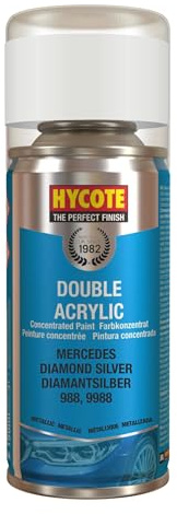 Hycote Double Acrylic Aerosol Car Spray Paint, Mercedes - Diamond Silver, 150 ml