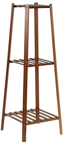 Medla Mobile per Piante, piedistallo per Piante 3 Ripiani Supporto Piante Stand di Piante in bambù scaffale portafiori da Esterno fioriera a Scala da Esterno per Soggiorno Giardino 30,5x30,5x96,5 cm