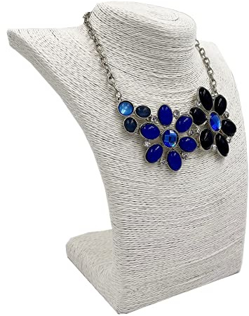 Corda di canapa Busto Gioielli Titolare Collana Stand Display Gioielli Titolare Organizzatore Collana Espositore Stand Piccola Dimensione (Bianco)