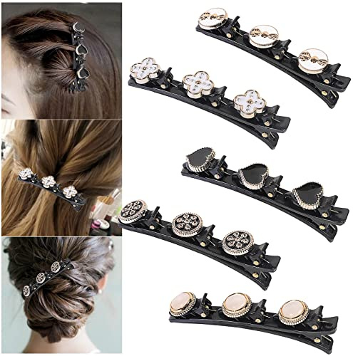 Pince à Cheveux TresséE Barrette A Cheveux Laterale a Trois Fleurs Bandes de Cheveux en Tissu Satiné pour Femme Fille Cheveux à Double Couche DéCoration Pince à Cheveux Colibri Avec Fleur en Cristal
