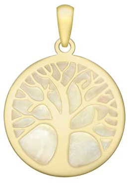 CARISSIMA Pendente con Albero della Vita in Madreperla in Oro Giallo 9 ct per Donna - CATENA NON INCLUSA