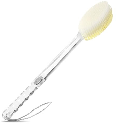 Fymblin Back Scrubber Long Handle for Shower,Back Brush Dual-Sided with Stiff and Soft Bristles,Body Exfoliator for Bath or Dry Brush