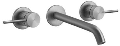 Gessi 316 Intreccio set de finition-montage pour mitigeur de lavabo mural à 2 mains, bec fixe, bec 200-180 mm, sans garniture découlement, 54194, Coloris: Acier inoxydable brossé mat