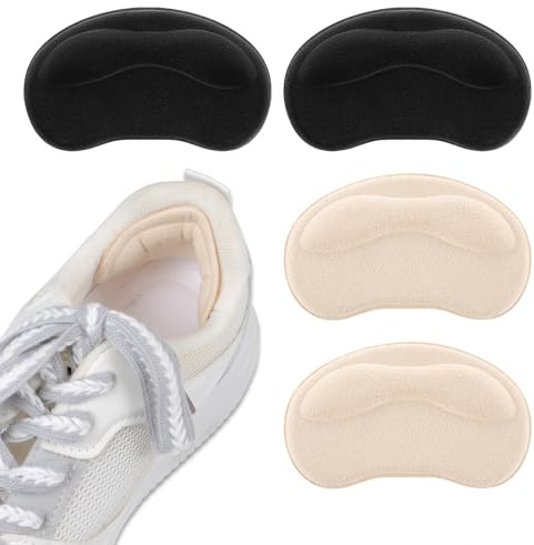 2 paia di cuscinetti per tallone, inserti autoadesivi per scarpe troppo grandi, anti-vesciche, protezioni per tallone, riutilizzabili, per donne e uomini, migliorano la vestibilità delle scarpe