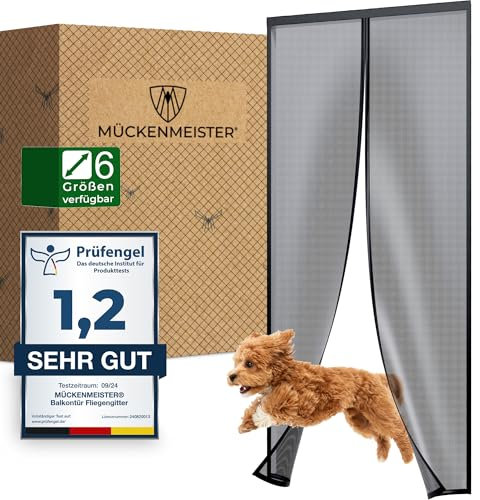 MÜCKENMEISTER Fliegengitter Balkontür (100x210 cm) - Fliegengitter Tür - Insektenschutz Balkontür - Fliegengitter Magnet - Insektenschutz Tür