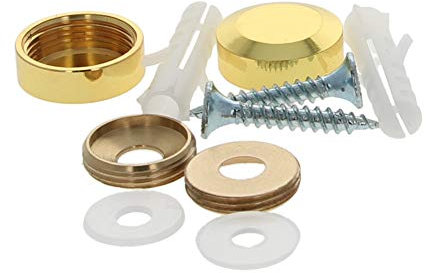 IdidoS Capuchons à vis pour Baignoire,Fixations pour Miro 2 pièces Miroir vis Bouchons décoratifs Couverture Clous 18mm Finition polie Acier Inoxydable Utilisation for miroirs Tables à thé Ton Or