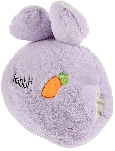 SAFIGLE Kuscheliges Plüsch Handwärmer-Kissen Im Hasen-Design Weiches Cartoon Kaninchen Kuscheltier Dekoratives Wärmekissen Für Mädchen in Violett Als Geschenk Und Winterdeko