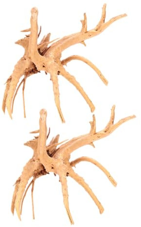 Kisangel 2pcs Nature Driftwood Decorations Fish Tank Driftwood Aquarium Ornament Tree Root Decor