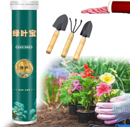 Universal Slow-Release Organic Fertilizer, 22/44/66Pack Home Gardening Universal Slow-Release Tablet Organic Fertilizer, Concentrated All-Purpose Fertilizer Ease Plant Food (Green Leave, 1pc)