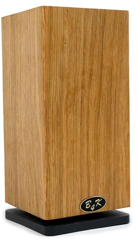 B4K® Magnetischer Messerblock ohne Messer, für 8 Küchenmesser, Messerhalter aus Eichenholz mit sehr starken Neodym Magneten, Handgefertigt (32 cm x 13 cm x 13 cm, drehbar, in Natur)