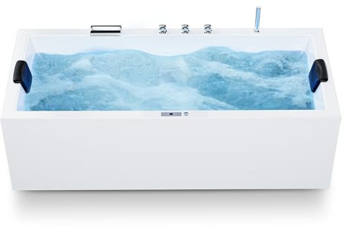 AQUADE Whirlpool Badewanne - Badewanne 180x80 cm - Unikales Whirlpool-Erlebnis nach Ihren Wünschen - Wählen Sie Ihre perfekte Wanne oder Whirlpool -Ihre individuelle Wahl für Wellness zu Hause