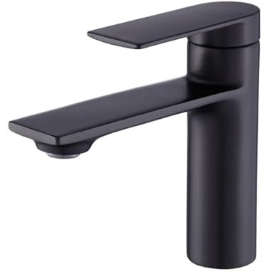 Badarmaturen, Waschtischmischer, Waschbecken-Wasserhahn, Gourmet-Waschtischarmaturen, Warm-Kaltwasser-Wasserhahn, Einloch-Armaturen, gebürstetes Messing, schwarz(Matt Black Faucet)