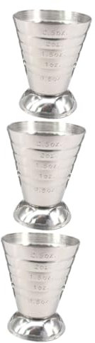 Cabilock 3piezas Vaso Medidor Inoxidable Internas y Externas Para Cócteles y Bebidas Jigger De Medición De Herramienta Para Bartenders y Cocineros