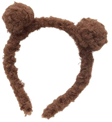minkissy Brown Plush Bear Ears Hairband Soft Ball Headband for Kids Girls Funny Hair Accessory for Party Cosplay and Daily Wear