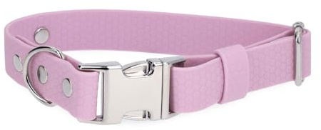 BURA Wasserdichter Hundehalsband – Geruchshemmend, Leicht zu Reinigen, Langlebig, Allergikerfreundlich, Verstellbar, Modernes Design – Ideal für Alltag und Outdoor-Aktivitäten (Flieder, M)