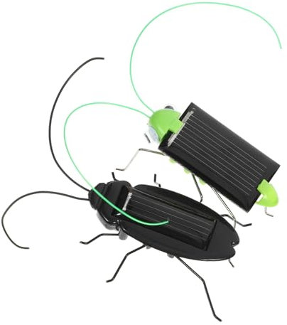 Supvox Solarbetriebene Insektenspielzeuge Für Kinder 2 Stück Aus Abs Kunststoff Realistische Kakerlaken Heuschrecken Solarbetrieben Lernspielzeug Für Outdoor Solarenergie