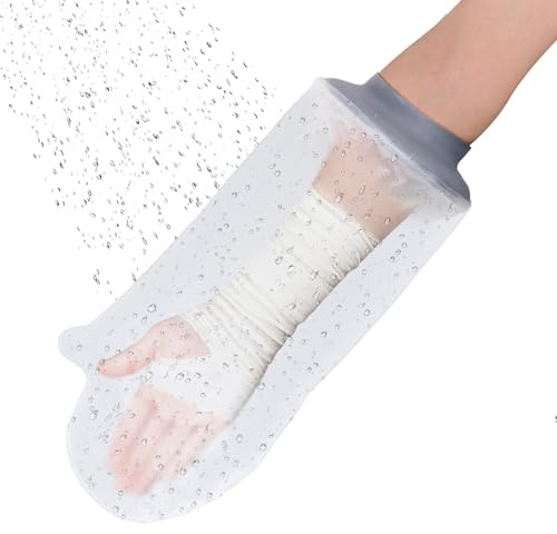 COMFYTHERA Copertura impermeabile per braccio in gesso per doccia, protezione per ferite, bagno per adulti, borsa impermeabile per gesso per la doccia per chirurgia, bendaggio per mano, polso, dito