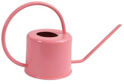 Regadera de metal rosa vintage de 1,3 L, boquilla larga, perfecta para plantas de interior y exterior, suculentas, bonsái y flores de jardín, elegante