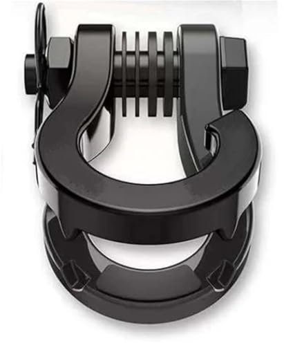 DGHBNP Eslinga Emergencia Grillete de Anillo 3/4 D 4,75 Ton4x4 Cuerda con Gancho de cabrestante Todoterreno para Coche Jeep Compass Ganchos de Remolque para Fijar el Gancho del Grillete Proa(Black)