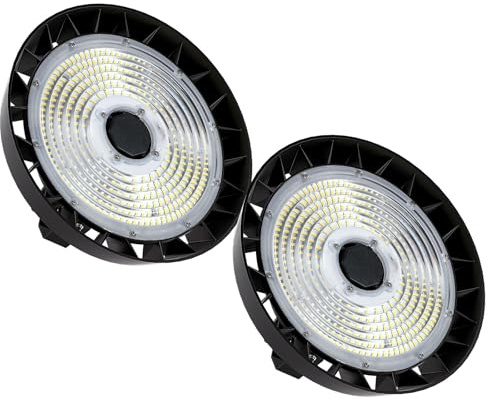 2 pack 300W 170LM/W Projecteur LED Exterieur, LED Lampe-Spot Eclairage 5000K Blanc Froid, 90° Angle UFO Highbay Light, IP65 Lampe Industrielle pour Hangar,Usine,Entrepôt,Chantier,Garage,Gymnase