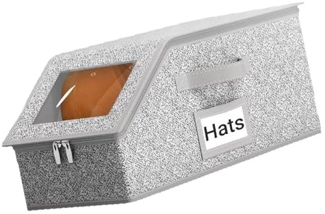 Contenitore multiuso per cappelli in tessuto, con coperchio incernierato, per viaggi, casa, armadio, accessori per riporre cappelli, scatola organizer