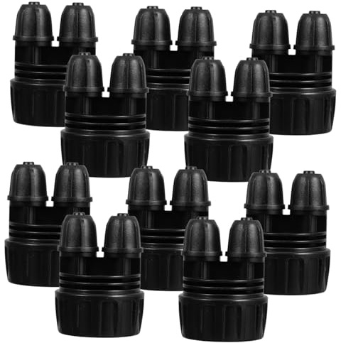 DIYEAH 10 Pezzi Connettore Irrigazione Gocciolante Doppio Adattatore Tubo Plastica Riutilizzabile per Rubinetto Esterno Giardino Funzionamento Automatico Compatibilità