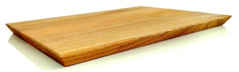 NATURE EDITION Eichenholz Schneidebrett, Massives Holzbrett mit Abgeschrägten Kanten, 40 x 27 x 2 cm, Antibakterielles Küchenbrett, Servierbrett für Fleisch