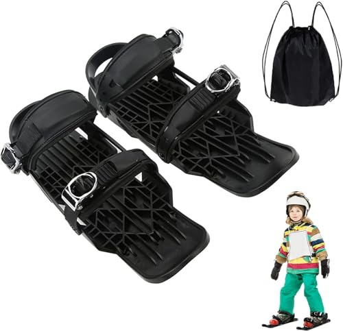 Mini Ski Shoes Black Size Adjustable Binding Outdoor Mini Snowboard Ski Boots Suitable For Practice Beginners (KIDS)