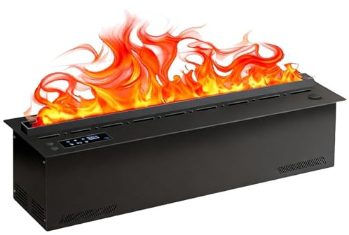 TozMvi Cheminée électrique 3 en 1 (Murale/Encastrable/sur Pied), 128 Effets De Flamme LED, Commandes Tactiles Et Télécommande, Flamme à Vapeur d'eau 3D, Remplissage Automatique 80cm/31.5inch