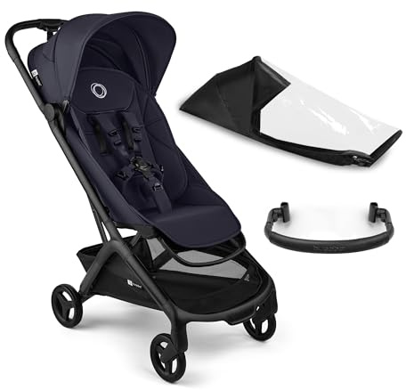 Bugaboo Butterfly 2 Reisebuggy Set – leichter, faltbarer Kinderwagen mit Sicherheitsbügel & Regenabdeckung – Handgepäckgröße, mit Liegefunktion – ab 6 Monaten bis 4 Jahre – Deep Indigo
