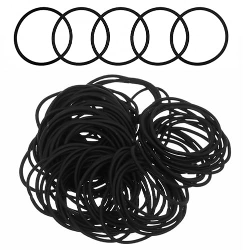 100pcs Black Elastic Hair Bands, Small Elastic Hair Bobbles For Women, 2mm Thin Hair Tie for Kids, Soft Hair Bands without Metal, Elastic Ponytail Holder, Gentle Elastics Hair Ties
