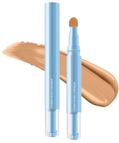 Lápiz Corrector Barra de Maquillaje Correctora con Esponja | Corrector 7g Cobertura Precisión Color Uniforme Regalo para Mujer Hogar Viaje Maquillaje Diario 7g Hidratante Corrector