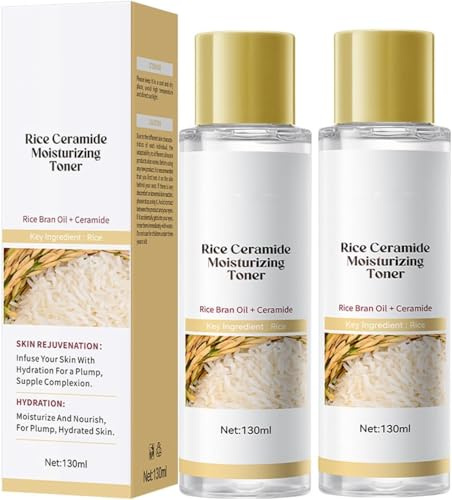 Tónico Hidratante de Ceramida de Arroz, Reparador de la Barrera y Tónico Facial de Hidratación Profunda, Refrescante, Unifica el Tono, Cuidado Equilibrante de la Piel, Para Mujeres y Hombres
