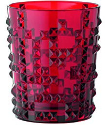 Nachtmann Whisky Glas 330 ml, Rubinrot, Punk, 100056, Whiskyglas aus Kristallglas, Tumbler spülmaschinenfest | Whiskyglas, Kristallglas