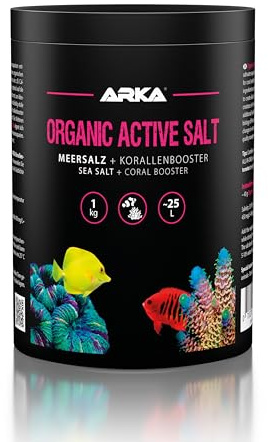 Meersalz Aquarium 1 kg - Organic Active Salt Organisch Aktives Salzwasser | Riffsalz mit aktiven Bakterien, Korallenbooster, phosphatfrei, nitratfrei, für SPS, LPS, Weichkorallen, Fische, Meerwasser