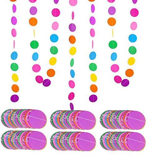 MEJOSER 4m * 6 Pezzi Striscione Carta Decorazione Colorato Appesso Festoni Ghirlanda da Appendere Compleanno Festa Carnevale