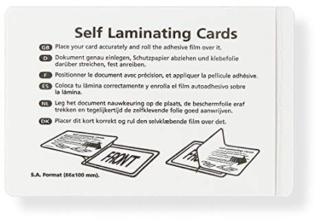 Kaltlaminiertaschen Selbstklebend, 10er-Set, je 66 x 100 mm, Transparent | Selbstklebende Laminierfolien aus PET zum Versiegeln und Schützen von Fotos, Speisekarten etc. ohne Laminiergerät