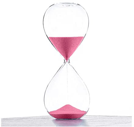 JLWM Clessidra Colorato Timer A Clessidra per Casa Soggiorno Ufficio Timers di Sabbia Orologio A Sabbia attività A Tempo Festival Compleanno I Regali-Rosa-60 Mins