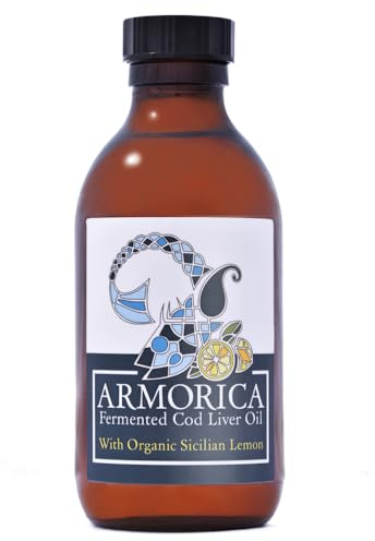 ARMORICA Fermented Cod Liver Oil | Cold-Processed & Naturally Enriched | Omega-3, Antioxidants, and Vitamins A & D | Made in The UK (Organic Sicilian Lemon) (200ml)