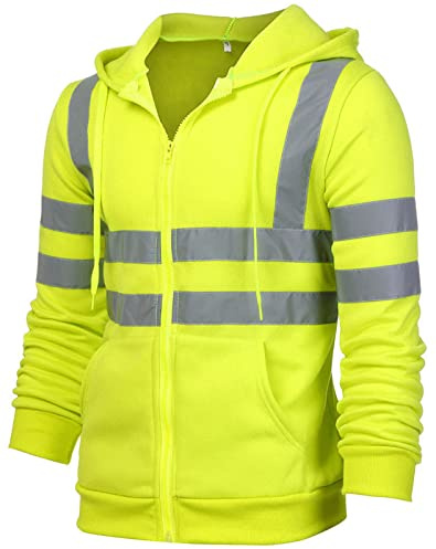 Panegy Herren Sicherheitsjacke Arbeitsjacke Warnschutzjacke Reflektierend Jacke Verkehr Mantel Größe M - Grün