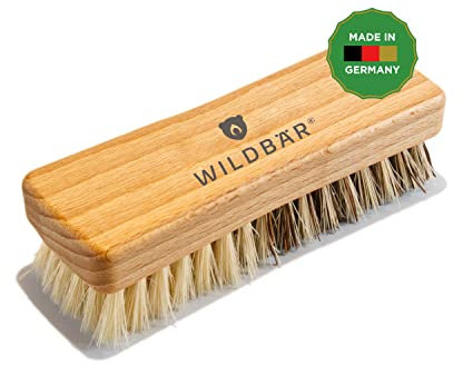WILDBÄR Premium Gemüsebürste aus FSC- Buchenholz - Reinigungsbürste für Holz Brotbackrahmen - Naturborsten 2 Härtegrade - Holzbürste